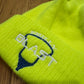 Knit Pom Pom Hat with Embroidered Logo